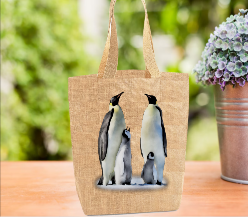 Penguin Tote Bag, Penguin Bag, Personalised Tote Bag